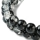 Bracelets de perles tressées rondes en verre BJEW-JB09694-4