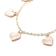 Bracelet à breloques cœur en alliage d'émail BJEW-JB08678-5