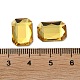 クリアガラスカボション  多面カット  長方形  ゴールド  14x10x3.5mm GLAA-B015-20B-3
