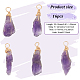 16Pcs Raw Rough Natural Amethyst Copper Wire Wrapped Pendants PALLOY-AB00104-2