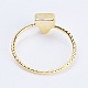 天然石ドゥルージー瑪瑙指輪  真鍮パーツ  三角形  ゴールドカラー  虹メッキ  usサイズ4 1/4(15mm) RJEW-E147-D-02G-2