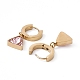 Cubic Zirconia Triangle Dangle Hoop Earrings EJEW-L282-07G-3