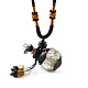Lampwork Perfume Bottle Pendant Necklace with Glass Beads BOTT-PW0002-059A-04-1