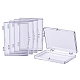 クリアプラスチックビーズ収納ケース  直方体の  透明  9.3x6.8x1.6cm CON-WH0019-04-1