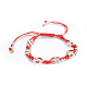 (vente d'usine de fêtes de bijoux) bracelets de perles tressées en cordon de nylon réglable BJEW-JB04416-02-1