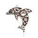 Brillante delfines colgante para el collar TIBE-M001-132AS-1