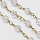 Chaînes de perles rondelles en verre taillé fait main pour colliers fabrication de bracelets CHC-L027-01-1