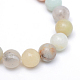 Brins de perles d'amazonite de fleurs naturelles rondes G-R345-10mm-17-2