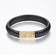 Braided Leather Cord Bracelets BJEW-H561-02E-2
