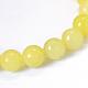 Jade natural de limón hebras de perlas redondo G-E334-10mm-07-2