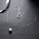 925 libra esterlina collares de abalorios concha de plata de la perla NJEW-BB18741-5