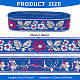 FINGERINSPIRE 5.5 Yard Vintage Jacquard Ribbon Trim 1.3 inch Royal Blue Floral with Leaves Embroidery Jacquard Trim for Sewing Vintage Woven Trim Embroidered Ribbon Craft Accessories DIY Fabric OCOR-WH0077-34C-2
