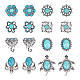 NBEADS 16 Pcs 8 Styles Alloy Snap Buttons FIND-NB0003-58-1
