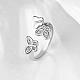 Изысканные латунные кольца-манжеты с бабочками из чешских страз RJEW-BB02118-7B-3