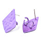 Spray Painted Iron Stud Earring Findings IFIN-N008-013B-1