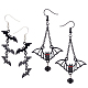 Anattasoul 2 paia 2 set di orecchini pendenti in lega stile pipistrello con strass EJEW-AN0002-47-1