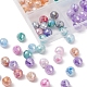 Hebras de perlas de vidrio craqueladas pintadas para hornear opacas de 6 color EGLA-YW0001-21-5