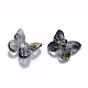 Two Tone Transparent Spray Painted Glass Charms X-GLAA-T016-22E-2