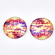 Starry Sky Pattern Printed Glass Cabochons GGLA-N004-25mm-D75-1