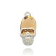 Halloween Skull Platinum Plated Alloy Glass Pendants PALLOY-J609-02P-1