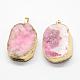 Electroplated Natural & Dyed Druzy Agate Pendants G-N0167-023B-01-2