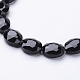 Black Faceted Oval Glass Bead Strands X-GLAA-S003-16x13mm-05-3