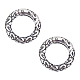 Unicraftale 2Pcs Tibetan Style 316 Surgical Stainless Steel Textured Spring Gate Rings STAS-UN0040-91-1