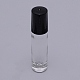 透明なシングルボトル  コラム  黒いプラスチックカバー  ガラス  透明  19x83.5mm  穴：9.5mm  容量：8ミリリットル MRMJ-WH0068-01-1