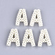 手作りのABS樹脂の模造パールの編みビーズ  混合文字  ランダムな混合文字  32~40x19~28x7~8mm FIND-T039-18-2
