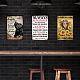 Globleland Plaque en métal vintage drôle rétro chien noir décoration murale en étain décorative 8 × 12 pouces/20x30 cm pour la maison AJEW-WH0189-154-5