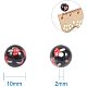 PandaHall Elite 270 pcs 10mm Round Colorful Resin Beads with Holes Pattern For Jewelry Making RESI-PH0001-03-3