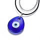 Teardrop Lampwork Evil Eye Pendants Necklaces NJEW-JN02322-2