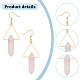 Anattasoul 3 paires 3 style triangle de pierres précieuses mélangées naturelles avec boucles d'oreilles pendantes balle EJEW-AN0002-27-3