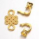 Chinese Knot Brass Micro Pave Cubic Zirconia Fold Over Clasps ZIRC-L036-05G-FF-2