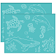 粘着性のシルクスクリーン印刷ステンシル  木に塗るため  DIYデコレーションTシャツ生地  ターコイズ  海洋性動物  280x220mm DIY-WH0338-072-1