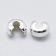925 Sterling Silver Crimp Beads Cover STER-G027-27S-4mm-2