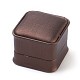 Boîtes à bagues en bois recouvertes de soie imitation OBOX-F004-11B-1