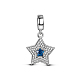 TINYSAND 925 Sterling Silver Shimmering Lucky Star Cubic Zirconia European Beads TS-P-181-1
