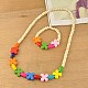 Colorful Wood Jewelry Sets for Kids: Bracelets and Necklaces SJEW-JS00306-04-2