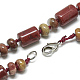 Colliers de perles de jaspe arc-en-ciel rouge naturel NJEW-S392-19-2