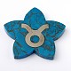 Star Dyed Synthetic Turquoise Gemstone Big Pendants G-P112-07A-3