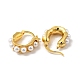Boucles d'oreilles créoles épaisses en perles d'imitation abs EJEW-F288-03G-2