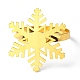 クリスマス用鉄＆合金ナプキンリング  ナプキンホルダー装飾  レストランデイリーアクセシロエス  ゴールドカラー  スノーフレーク  5mm  内径：38mm  雪の結晶：45x39mm。 XMAS-K001-02B-2