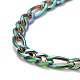 Bracciali a catena in acciaio inossidabile con placcatura ionica (ip) colore arcobaleno 304 per donna o uomo BJEW-A039-03MC-2