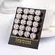 Flat Round 304 Stainless Steel Cubic Zirconia Stud Earrings EJEW-H306-35G-6mm-2