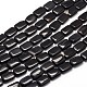 Dyed Natural Black Agate Rectangle Bead Strands G-L299-09-1