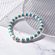 Synthetic Hematite & Polymer Clay Heishi Beads Stretch Bracelet BJEW-JB07226-02-2