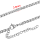 Collares de cadena de trigo de 316 acero inoxidable NJEW-M176-18-A-1