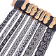 Benecreat15ロール37.5ヤード黒花柄生地レースリボン結婚式の招待状のロールで  カード  飾る  縫い  髪の弓作り  ギフトパッケージラッピング  混合サイズ OCOR-BC0003-02-1