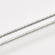 真鍮スクエアスネークチェーンネックレスメイキング  カニカン付き  プラチナ  18.5インチ（47.2cm）  1mm MAK-T006-10A-P-3